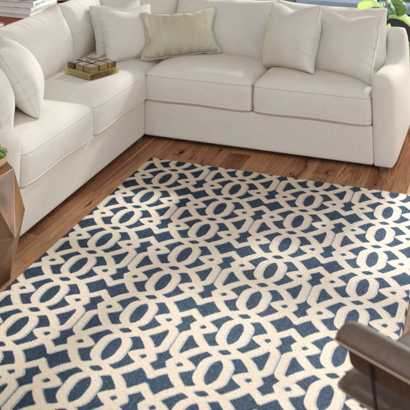 Mercury Row Tabris Navy/White Area Rug & Reviews Wayfair